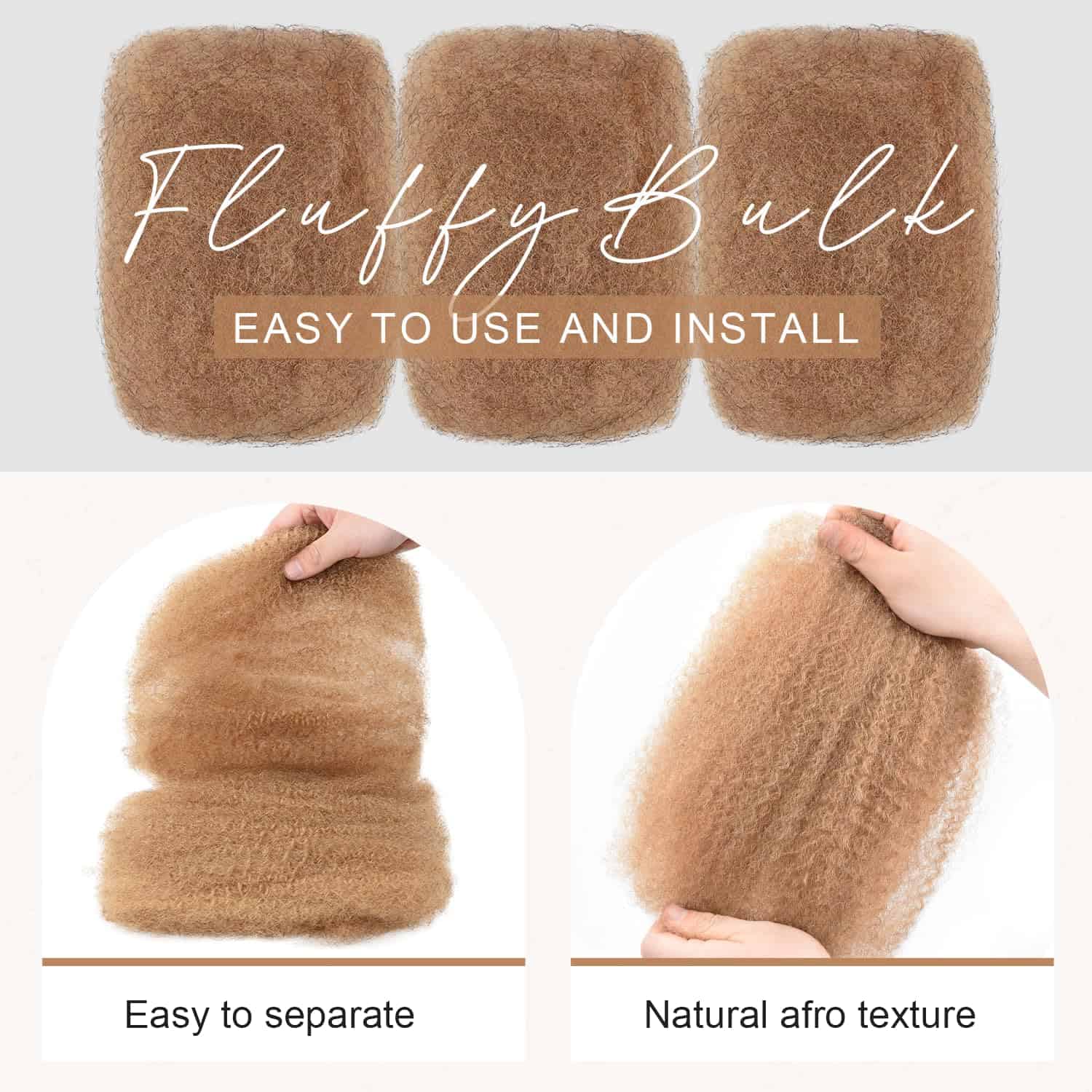 Cabello Humano Rizado Kinky Afro DAIXI, 50 gramos Suave y - Imagen 5