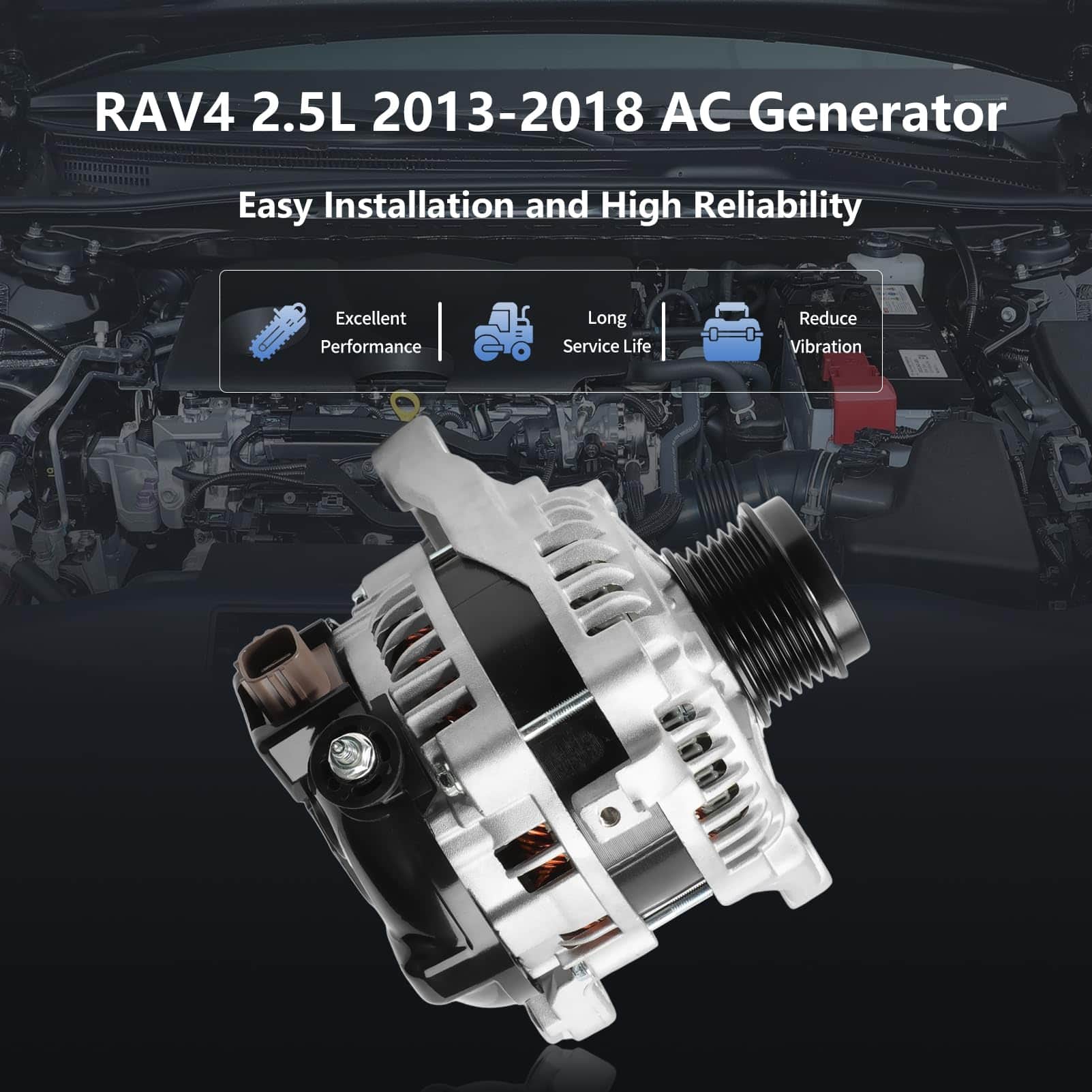 Fraylis 12V 125AMP Alternador Compatible con Camry L4 2.5L - Imagen 4