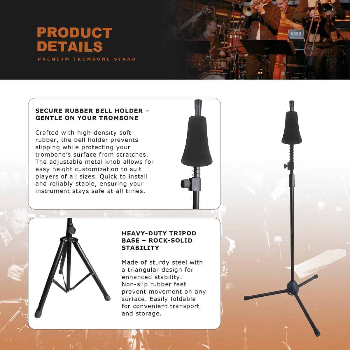 Soporte para Trombón STRONGBERRY, Accesorios de Soporte - Imagen 8