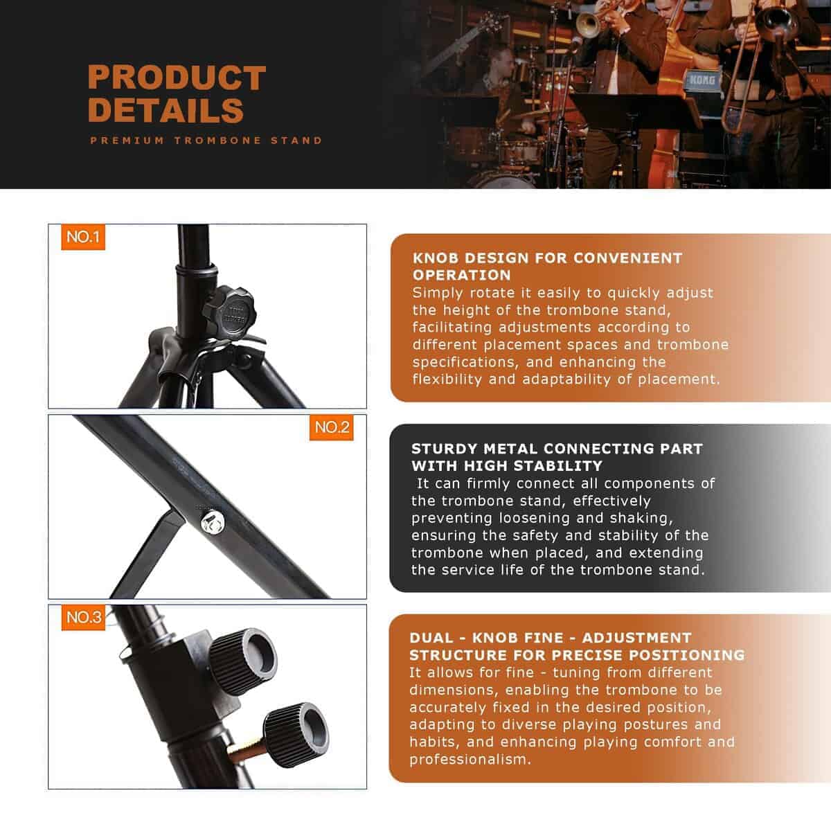 Soporte para Trombón STRONGBERRY, Accesorios de Soporte - Imagen 7