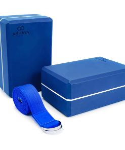 Combo Pack de 2 Bloques de Yoga y 1 Correa de Estiramiento,