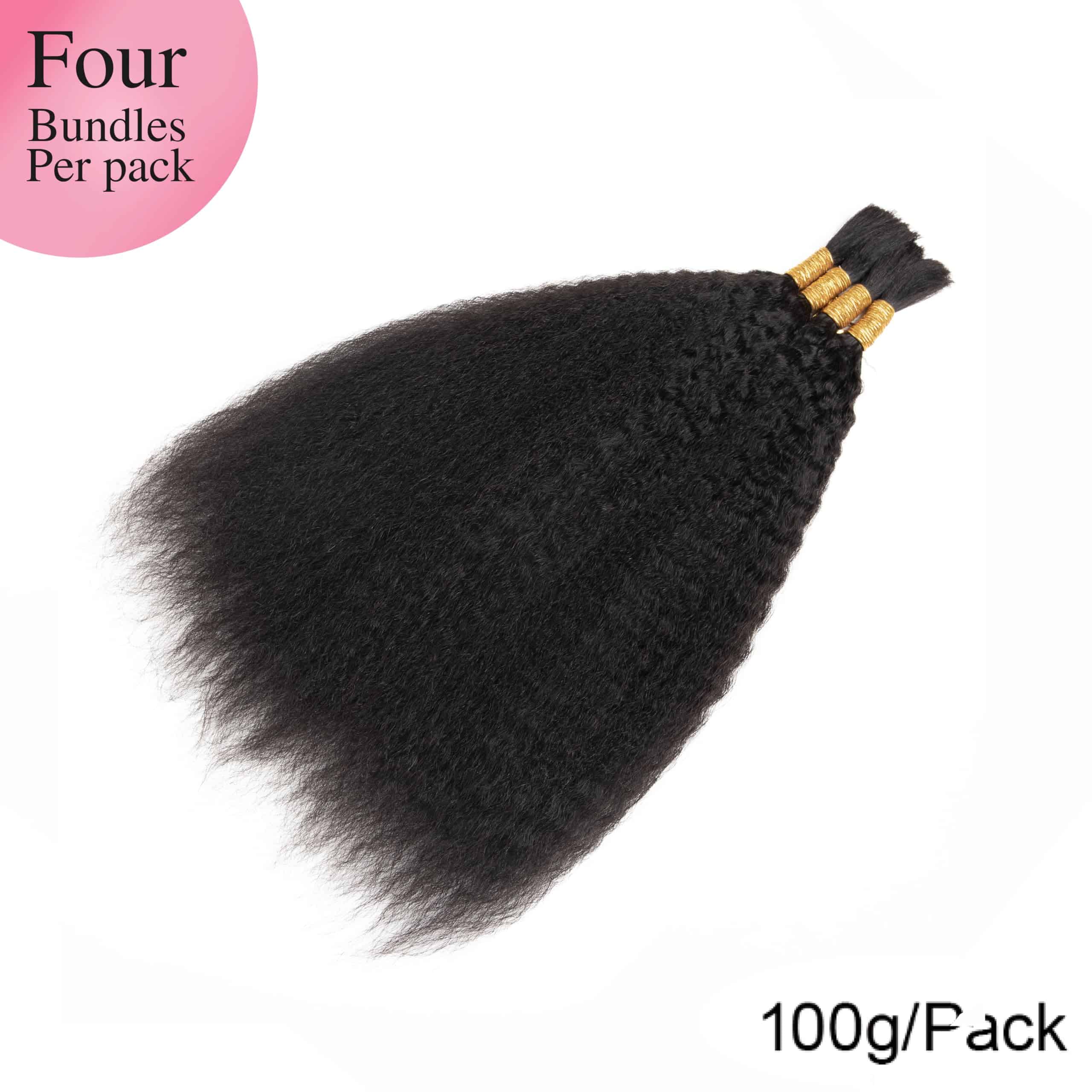 TOPBULK Pelo para Trenzas Humano Kinky Straight Sin trama - Imagen 3