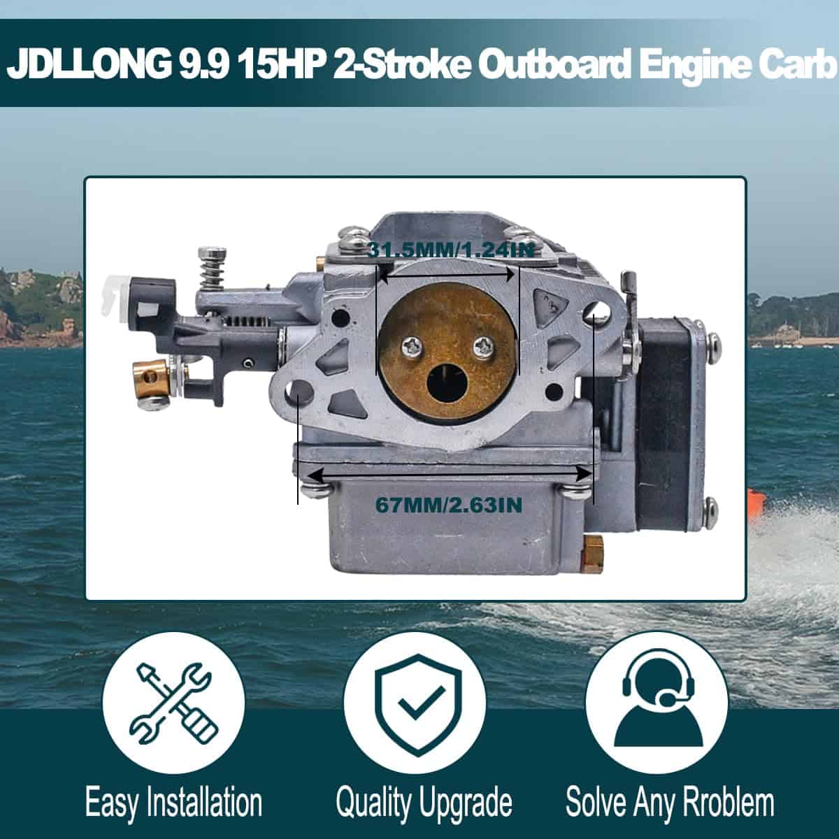 Carburador para Motores Fuera de Borda Yamaha 9.9HP 15HP 2 - Imagen 3