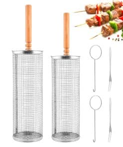 2 Pcs Cesta de Parrilla para BBQ, Cestas de Parrilla