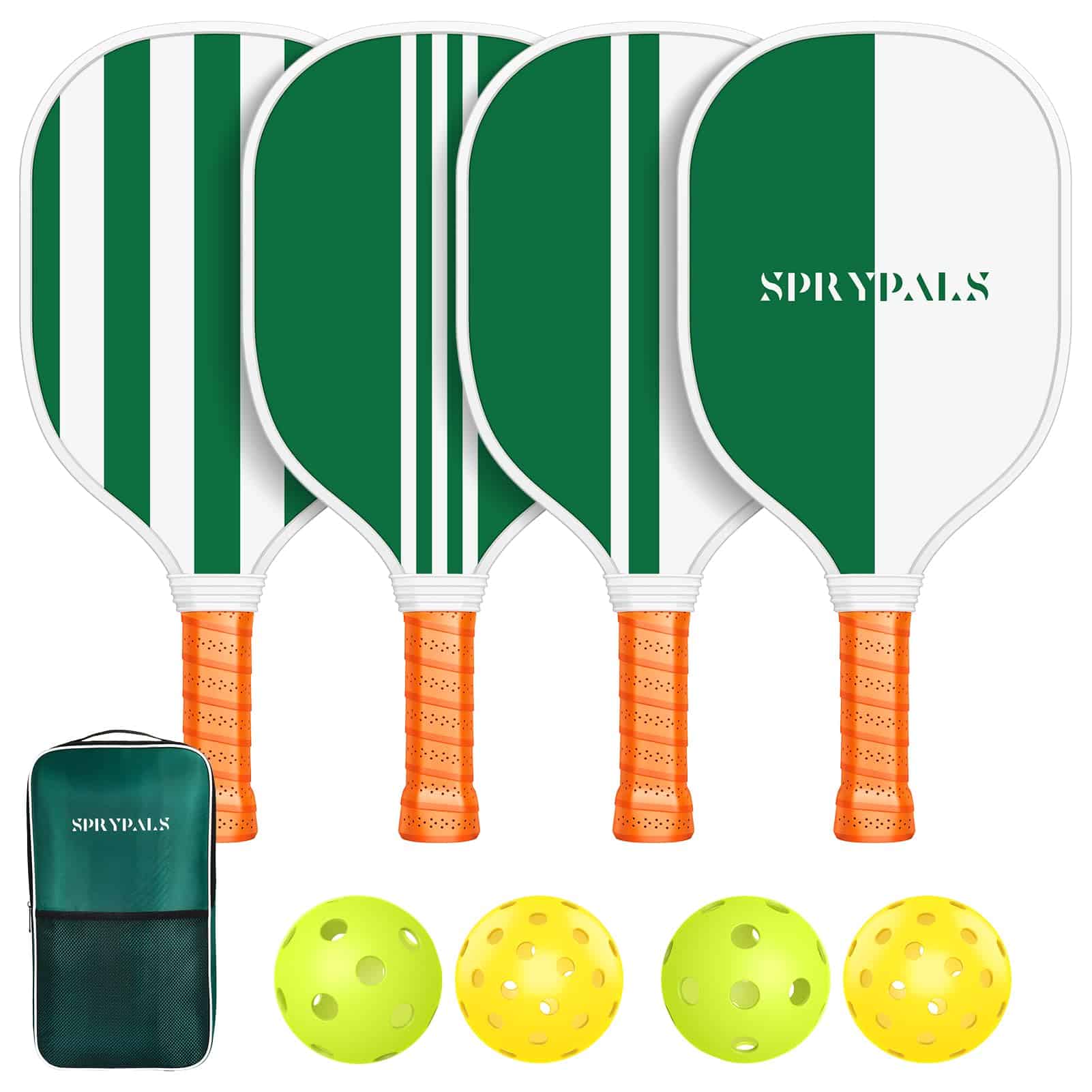 Set de 4 Paletas de Pickleball Aprobadas por -Verde/Blanco