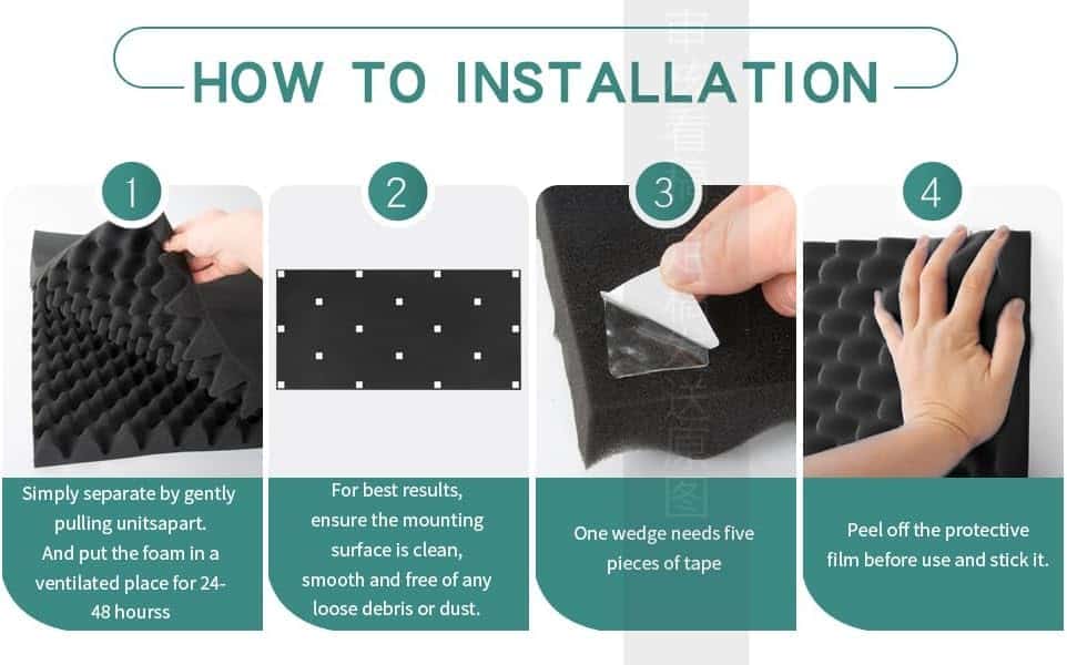 2 Pack Paneles de Espuma Acústica, 48X24X2 Pulgadas Paneles - Imagen 9