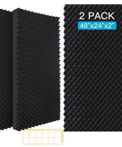 2 Pack Paneles de Espuma Acústica, 48X24X2 Pulgadas Paneles