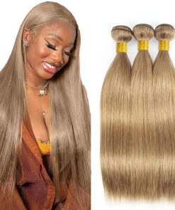 #22 Mechones Rubios Ceniza Paquetes de Cabello Humano Liso