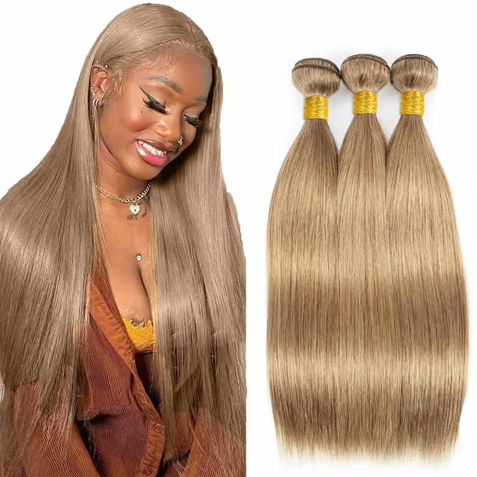 #22 Mechones Rubios Ceniza Paquetes de Cabello Humano Liso