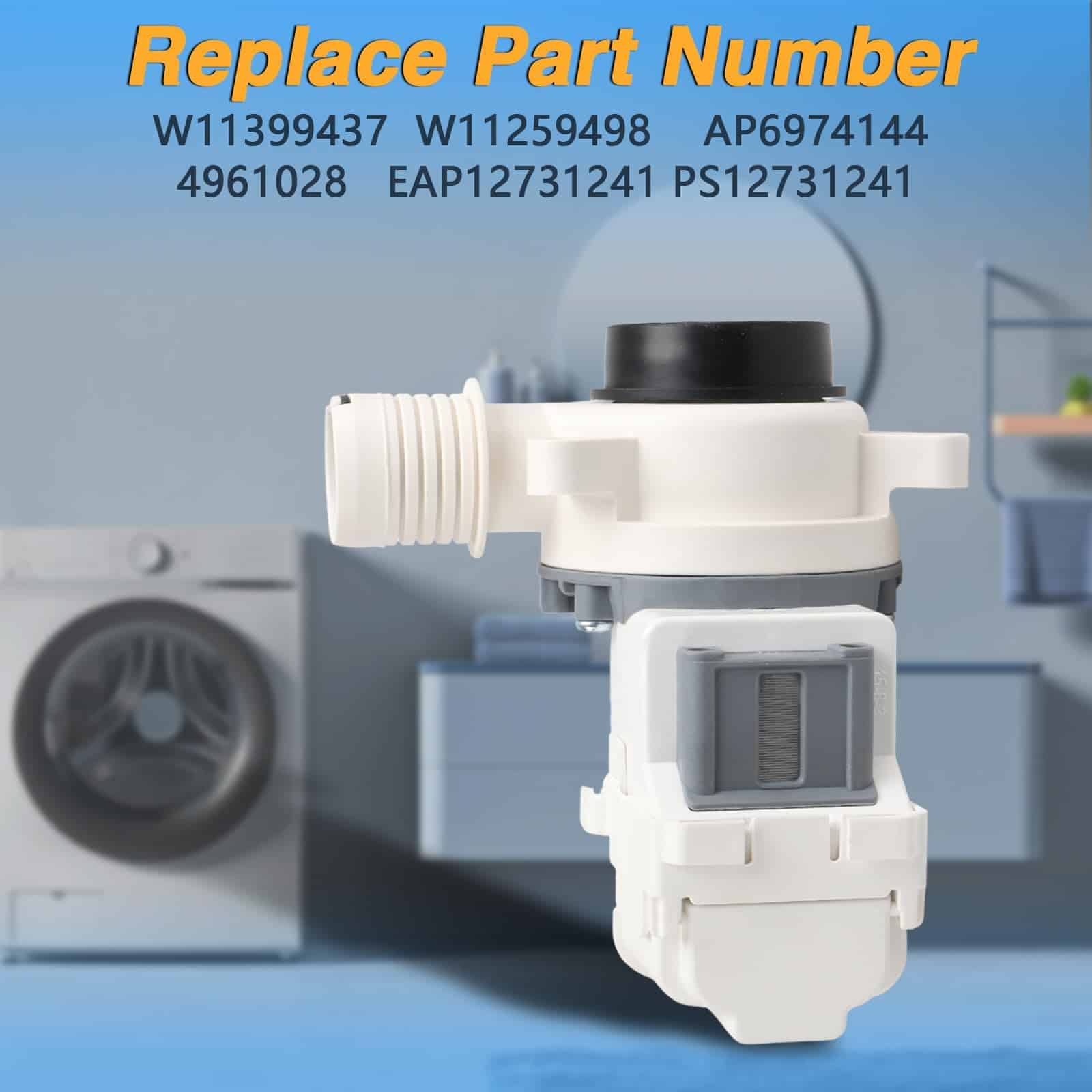 RUHUALIFE Upgrade Washer Drain Pump Assembly Washing - Imagen 5