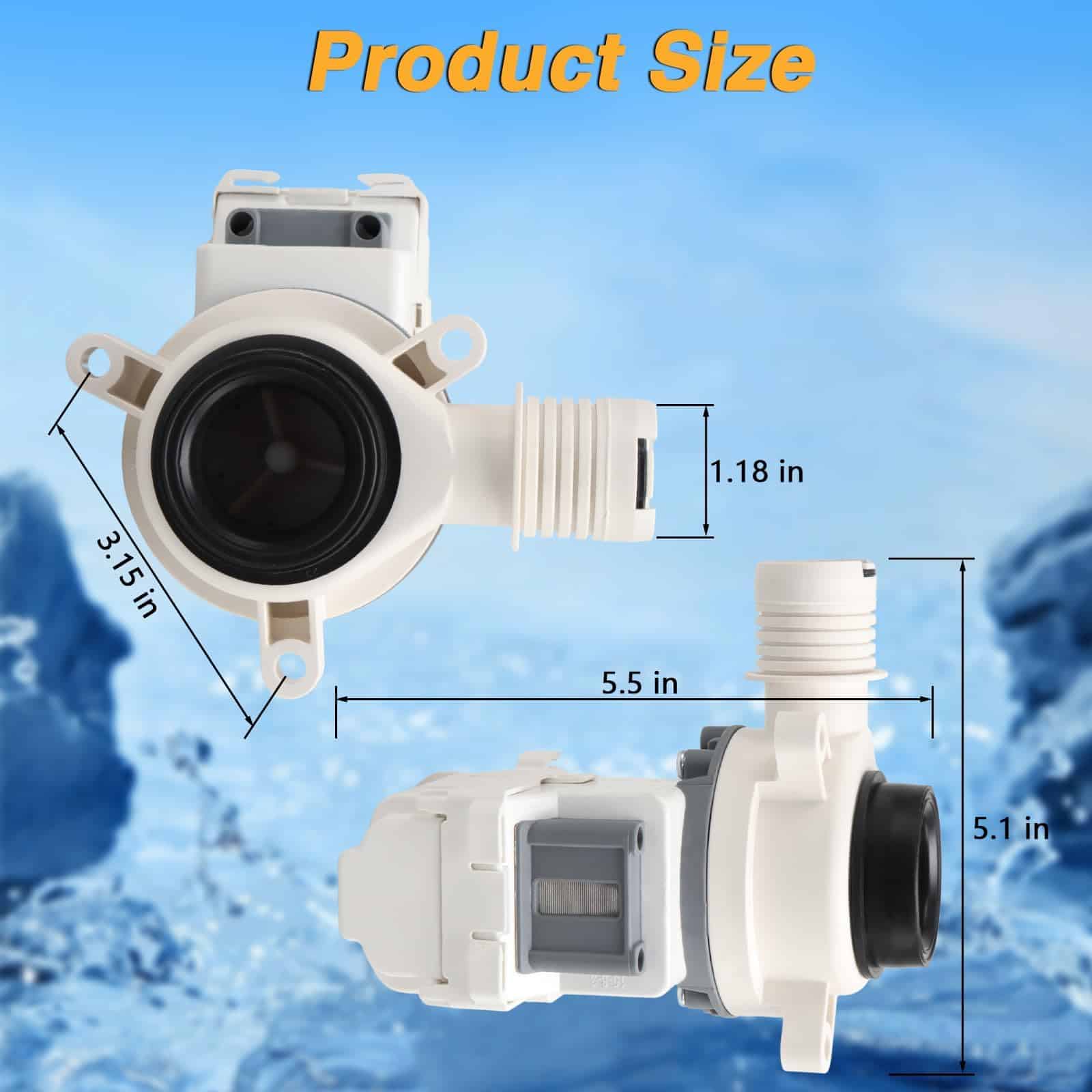 RUHUALIFE Upgrade Washer Drain Pump Assembly Washing - Imagen 4