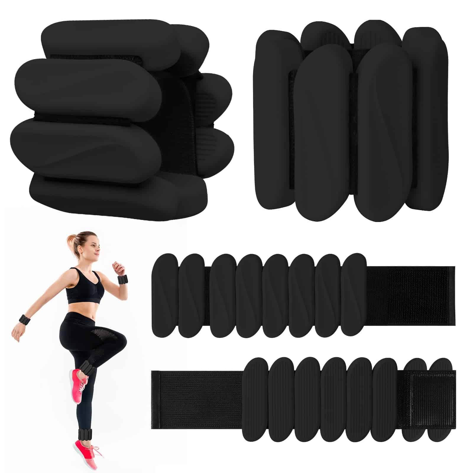 Pesas para Muñecas, Paquete de 2 Pesas -Negro