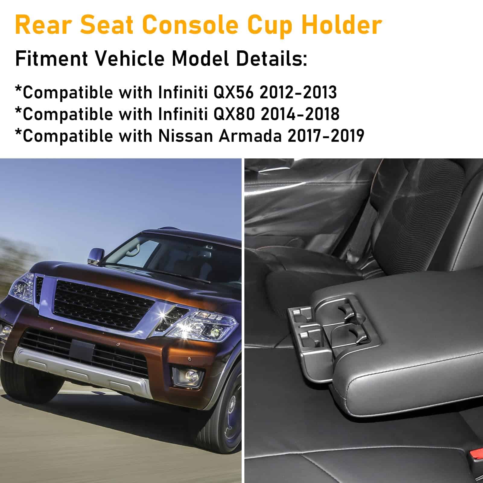 APESER Montaje de portavasos para consola trasera del - Imagen 4