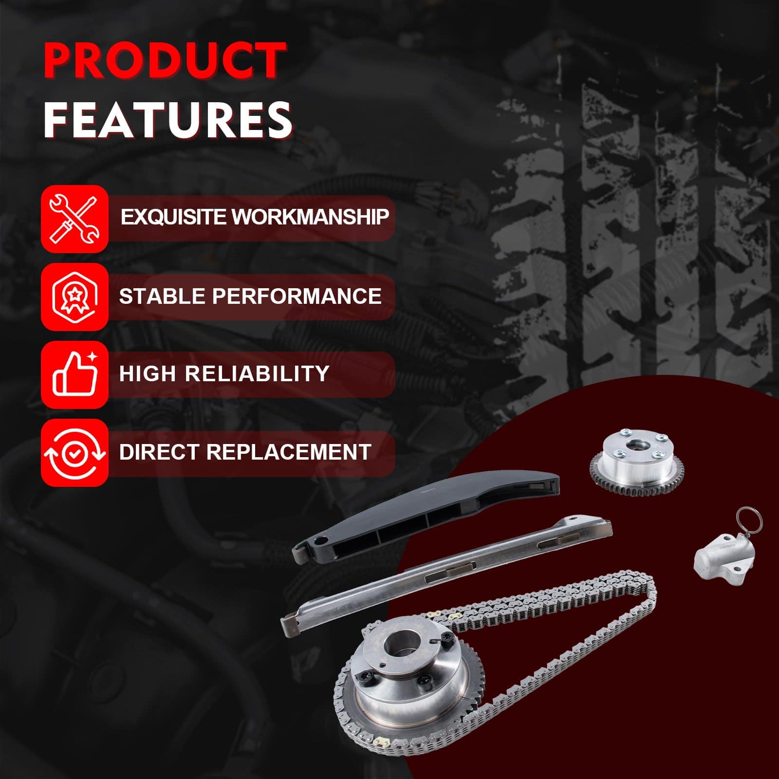 Kit de cadena de tiempo del motor Merautop SJ con Engranaje - Imagen 6