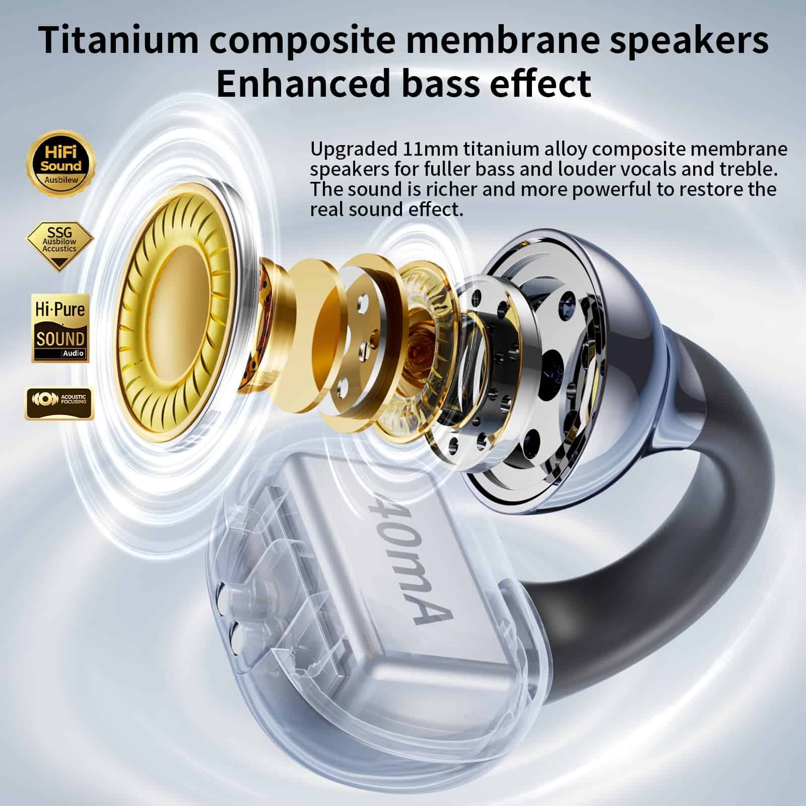 Ausbilew Audífonos Inalámbricos Bluetooth IPX6 Impermeable - Imagen 6