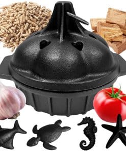 UKENEM Pequeño Asador de Hierro Fundido para Parrilla &