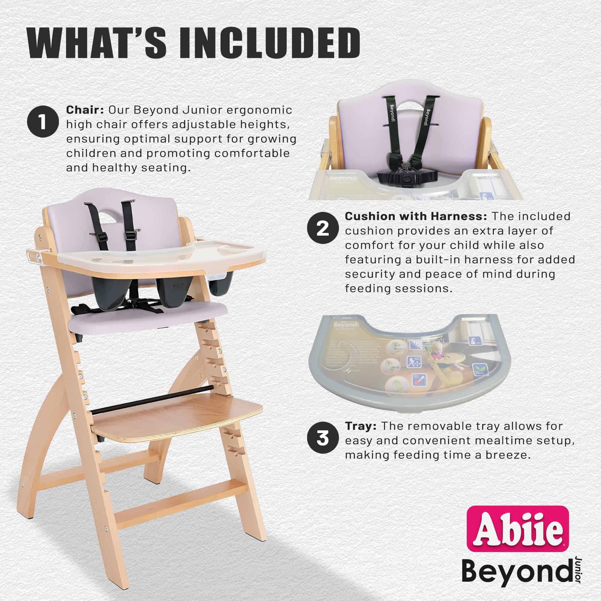 Silla Alta de Madera Abiie Beyond Junior -Madera Natural con - Imagen 4