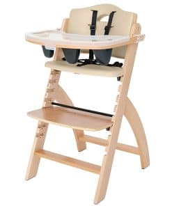 Silla alta de madera Abiie Beyond Junior -Natural con Cojín