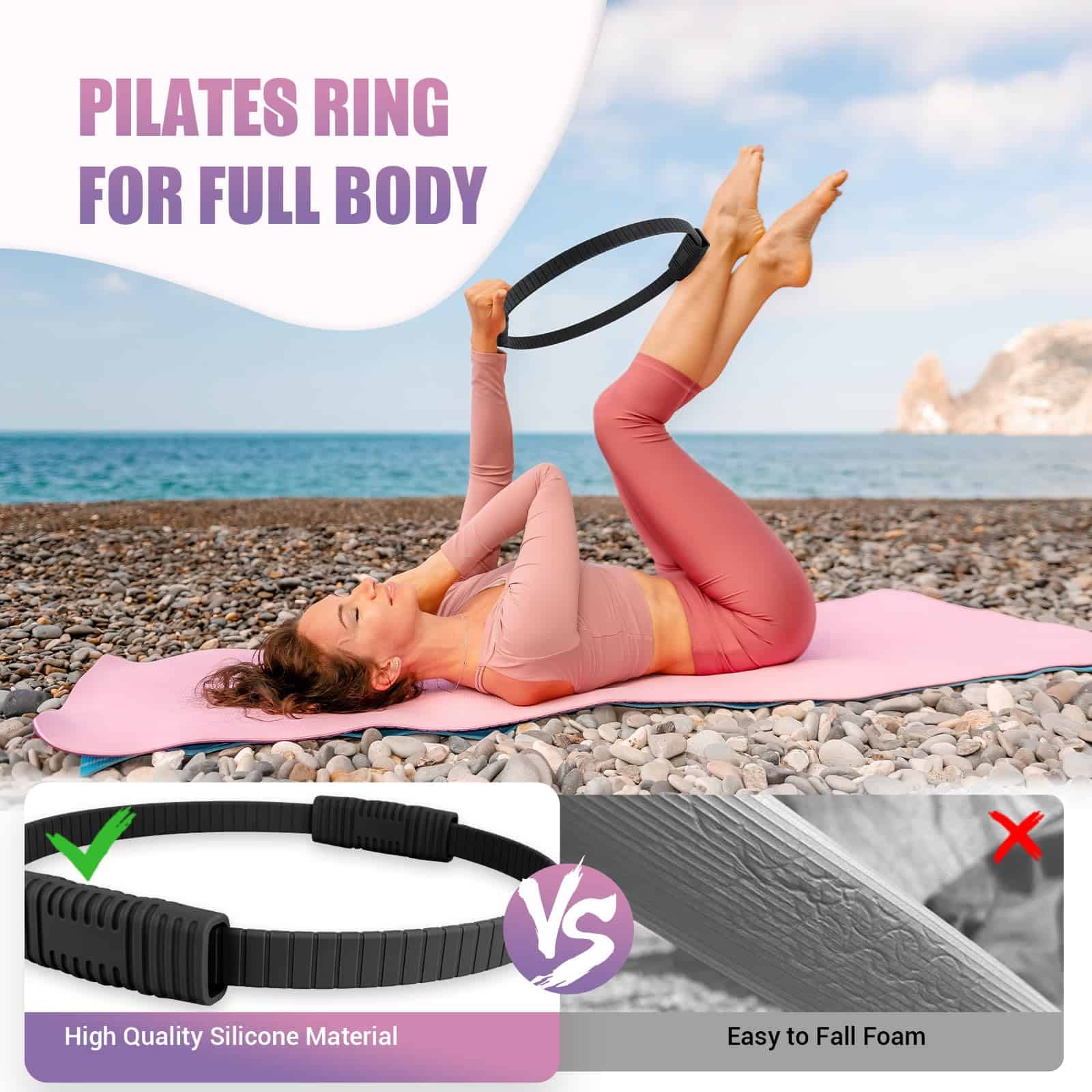 Juego de Anillo de Pilates JHMFDDSB, Kit de Pilates con - Imagen 6
