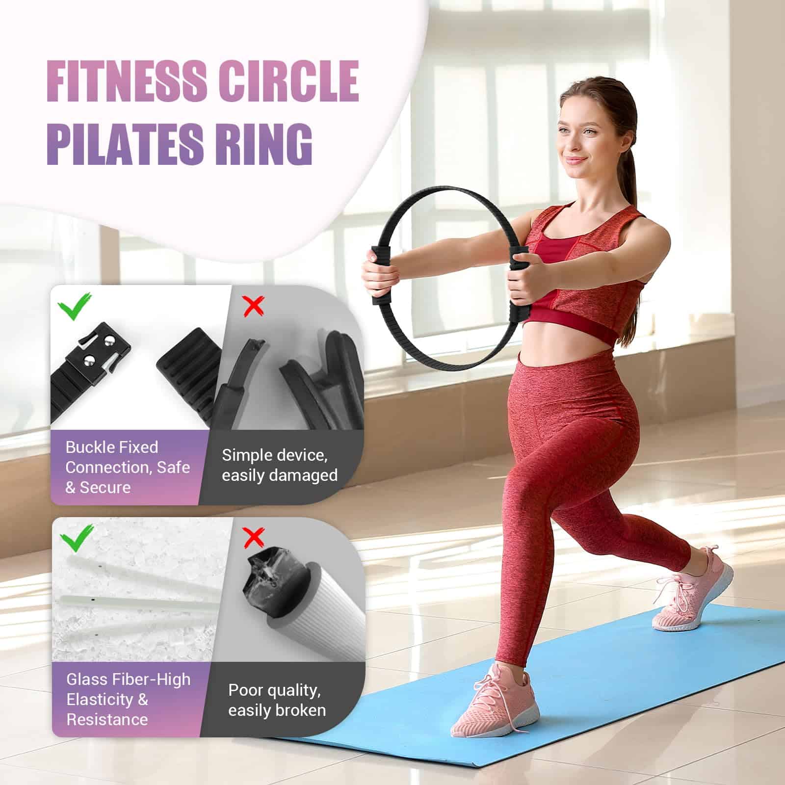 Juego de Anillo de Pilates JHMFDDSB, Kit de Pilates con - Imagen 4