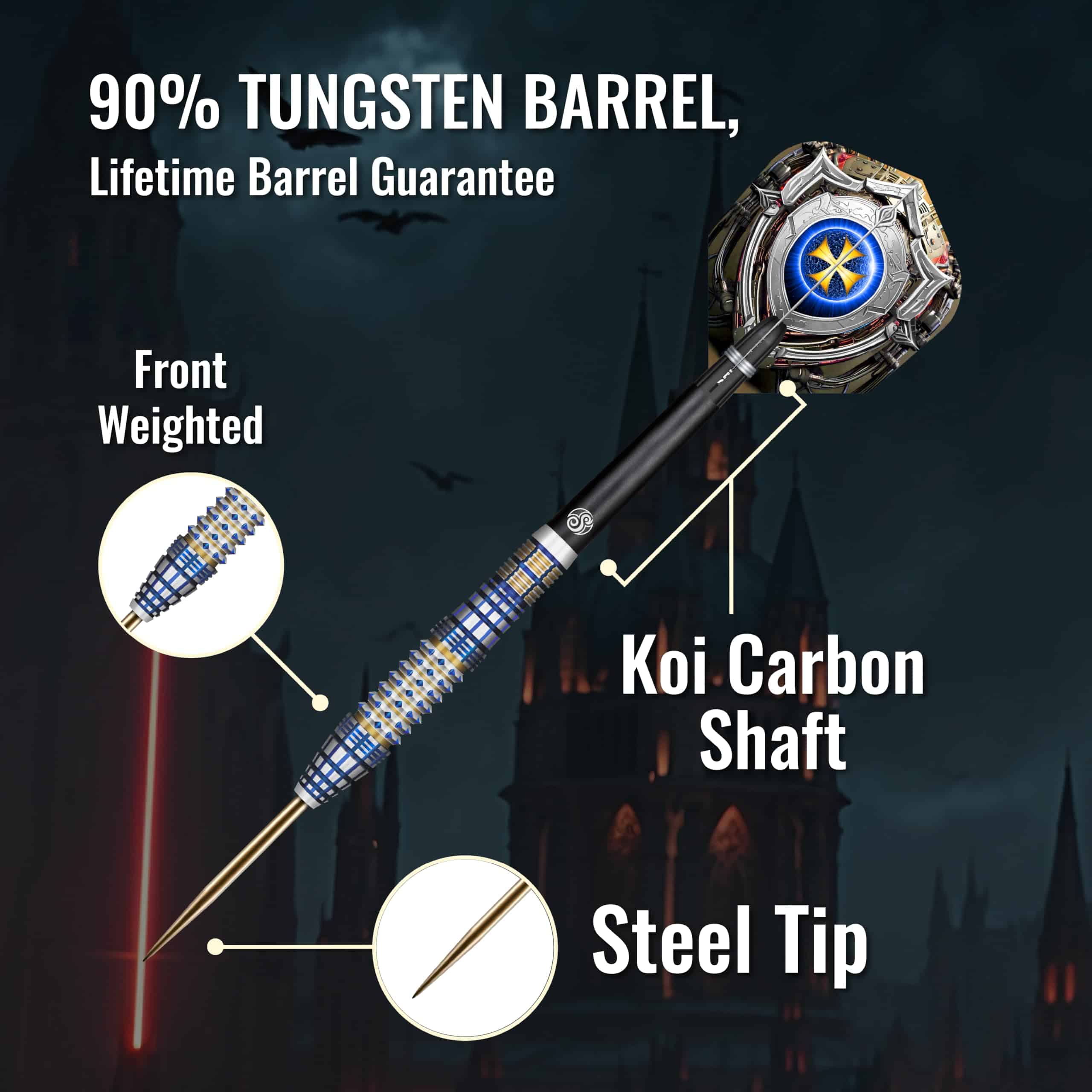 Juego de Dardos Profesionales Future Knights Darkstar Steel - Imagen 5