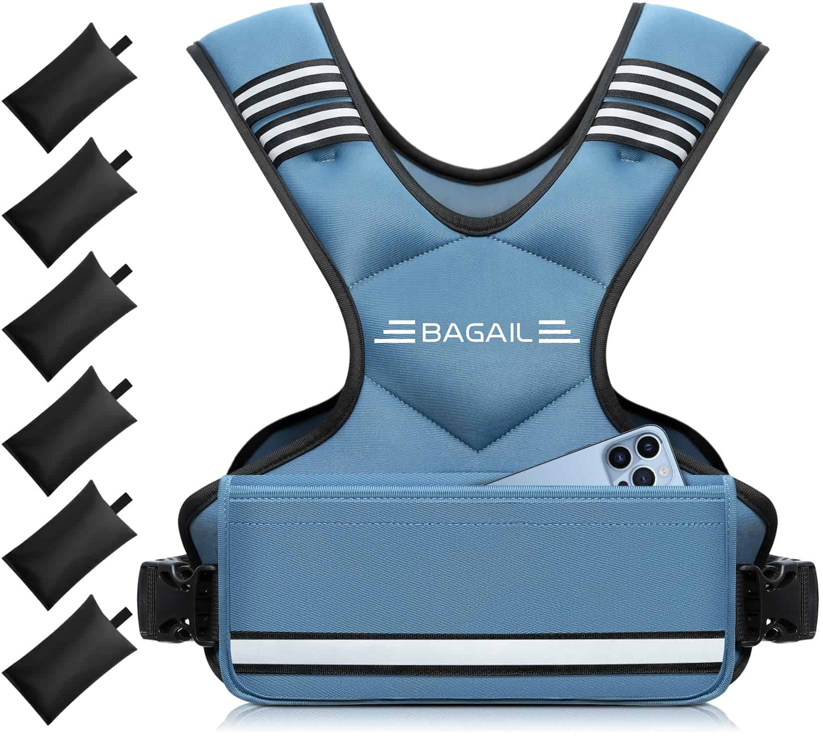 Chaleco Ponderado Ajustable BAGAIL, -Azul