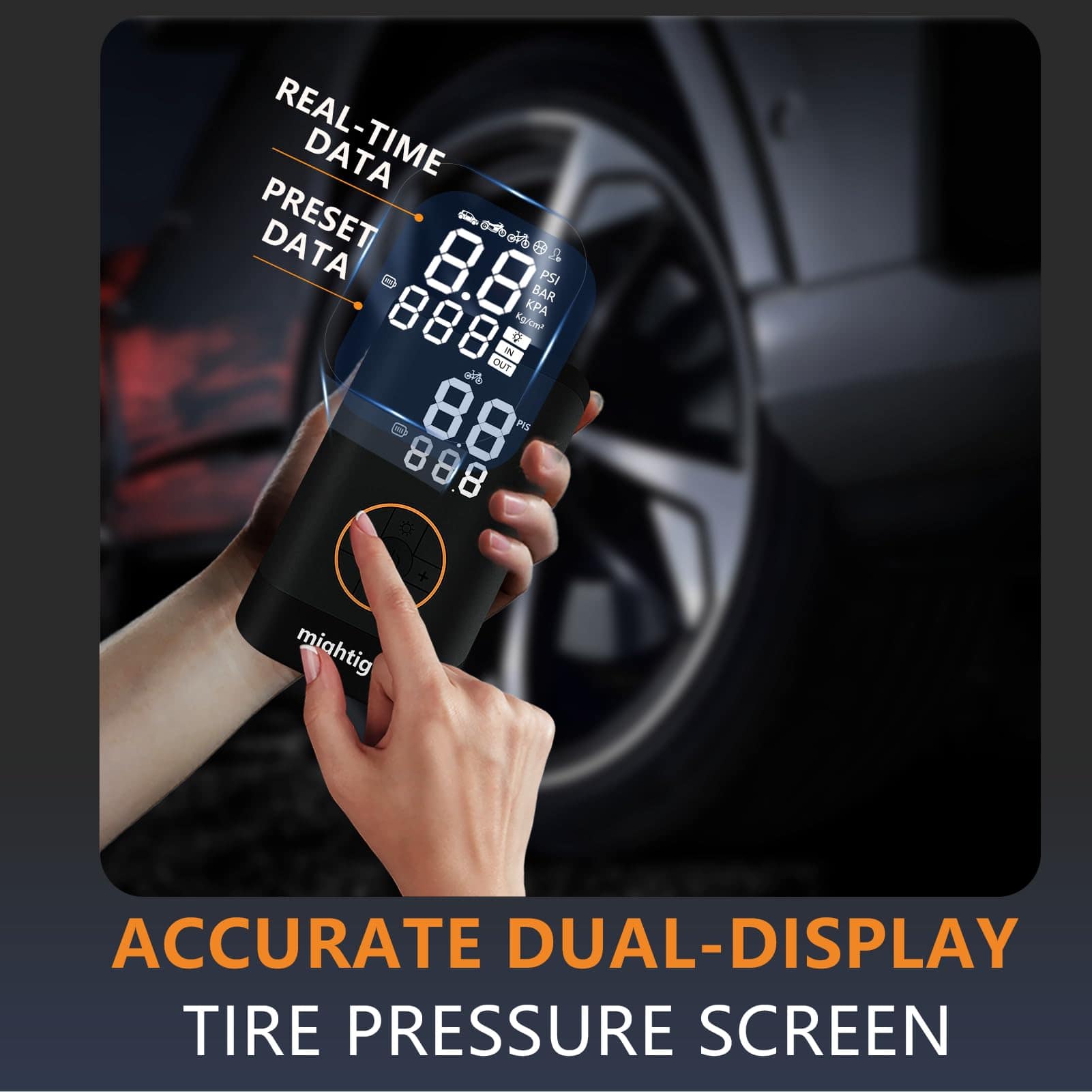 Inflador de neumáticos MIGHTIGER Compresor de aire portátil - Imagen 5