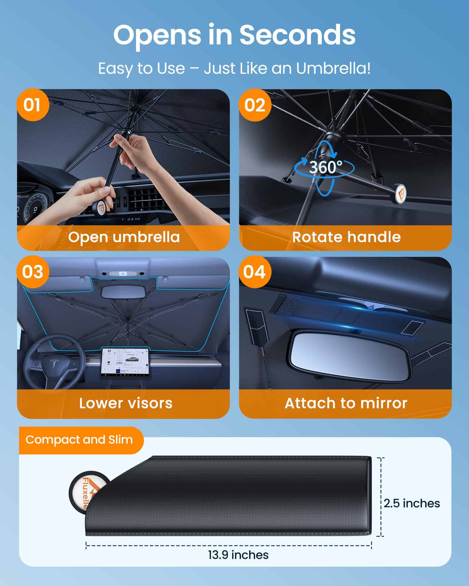 Fluxelle Protector Solar para Parabrisas del Coche - Imagen 7