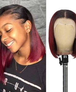 Pelucas Bob de Cabello Humano Ombre 1B/99J Borgoña