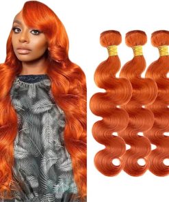 #350 Orange Bundles Cabello Humano Onda Corporal 26 28 30