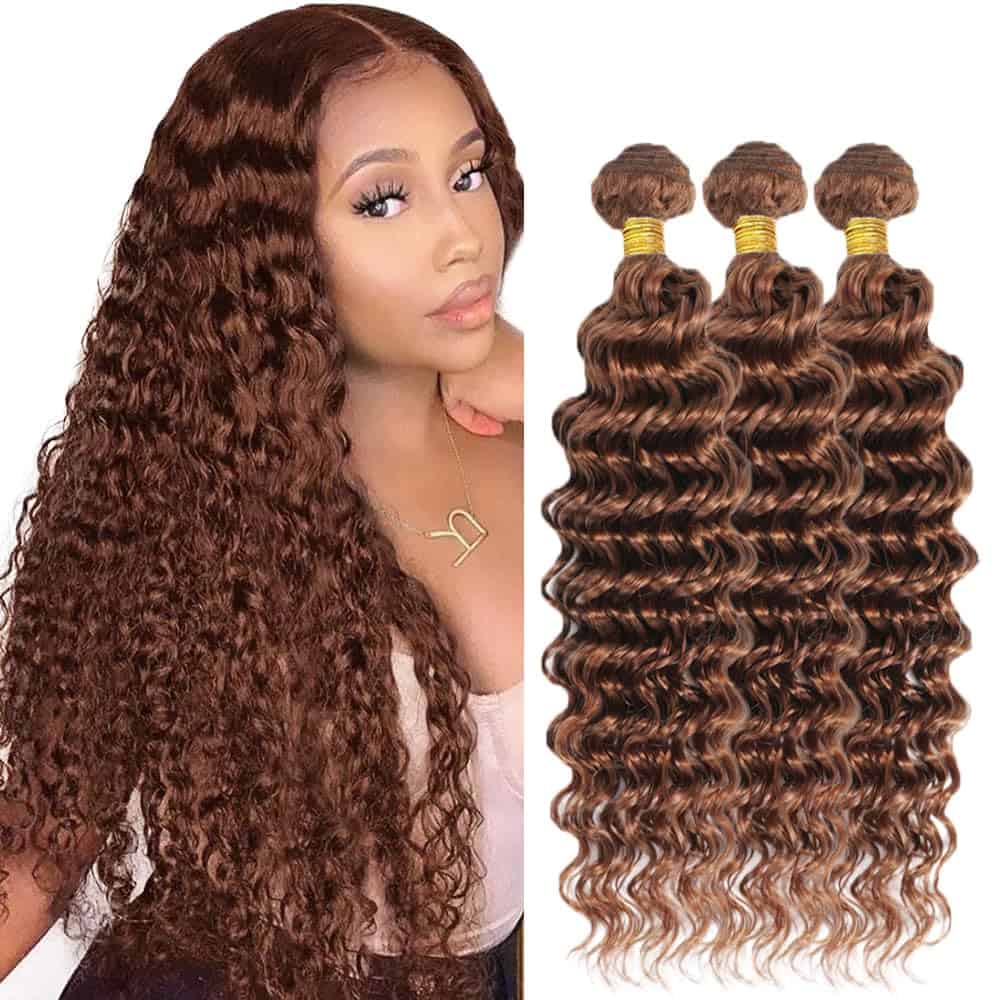 #30 Paquetes de Cabello Humano Ondulado en Agua de 20 22 24