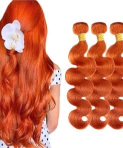 Paquetes de Cabello Humano Onda del Cuerpo #350 Naranja 20