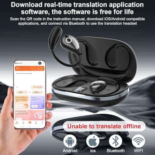 Audífonos de Traducción de Idiomas AI, OWS 3 en 1, - Imagen 3