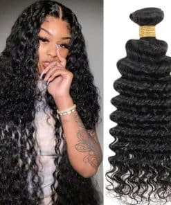 Paquete de cabello humano ondulado profundo brasileño de 24