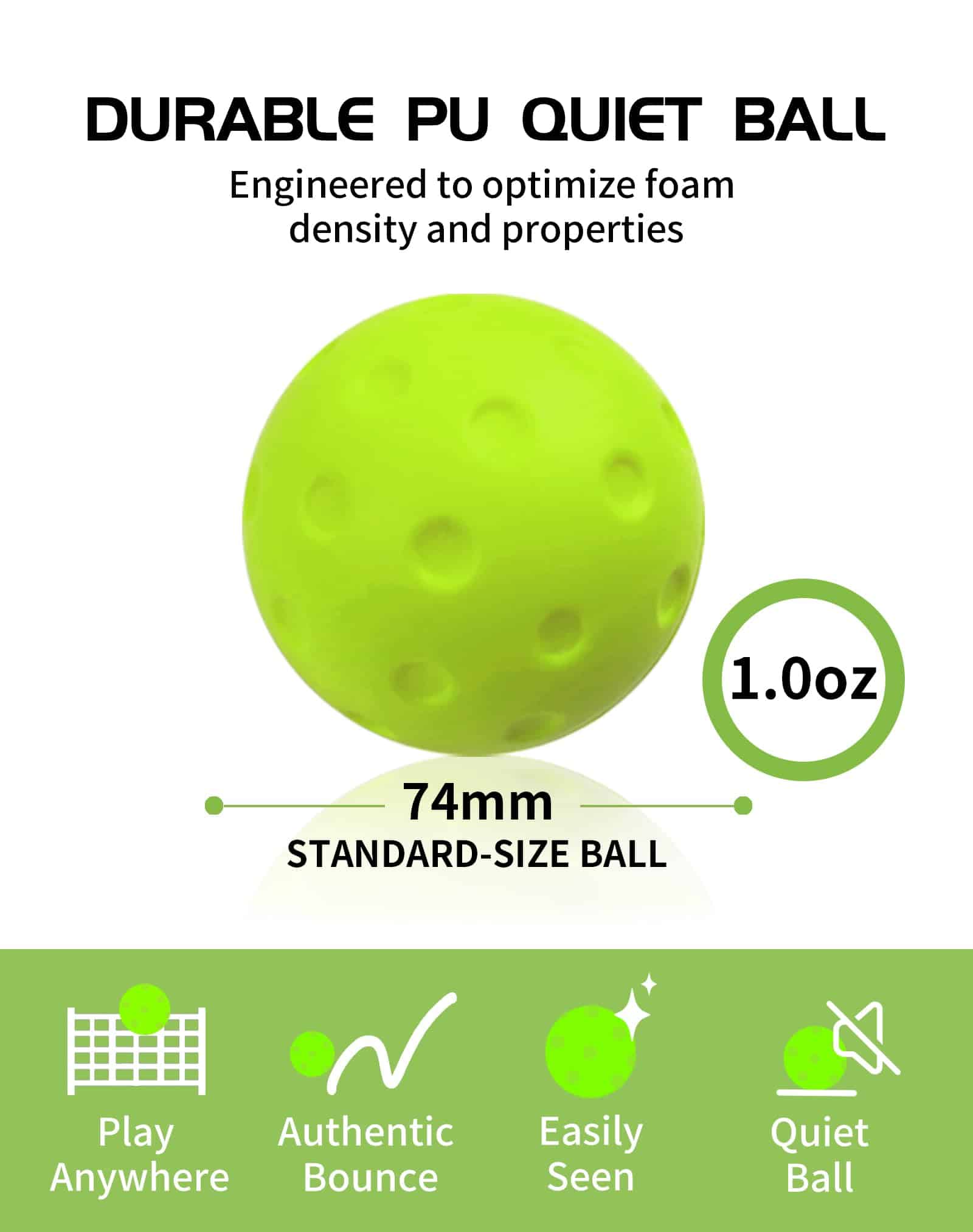 Tarutaru 12 Pack Pelotas de Pickleball de Espuma - - Imagen 3