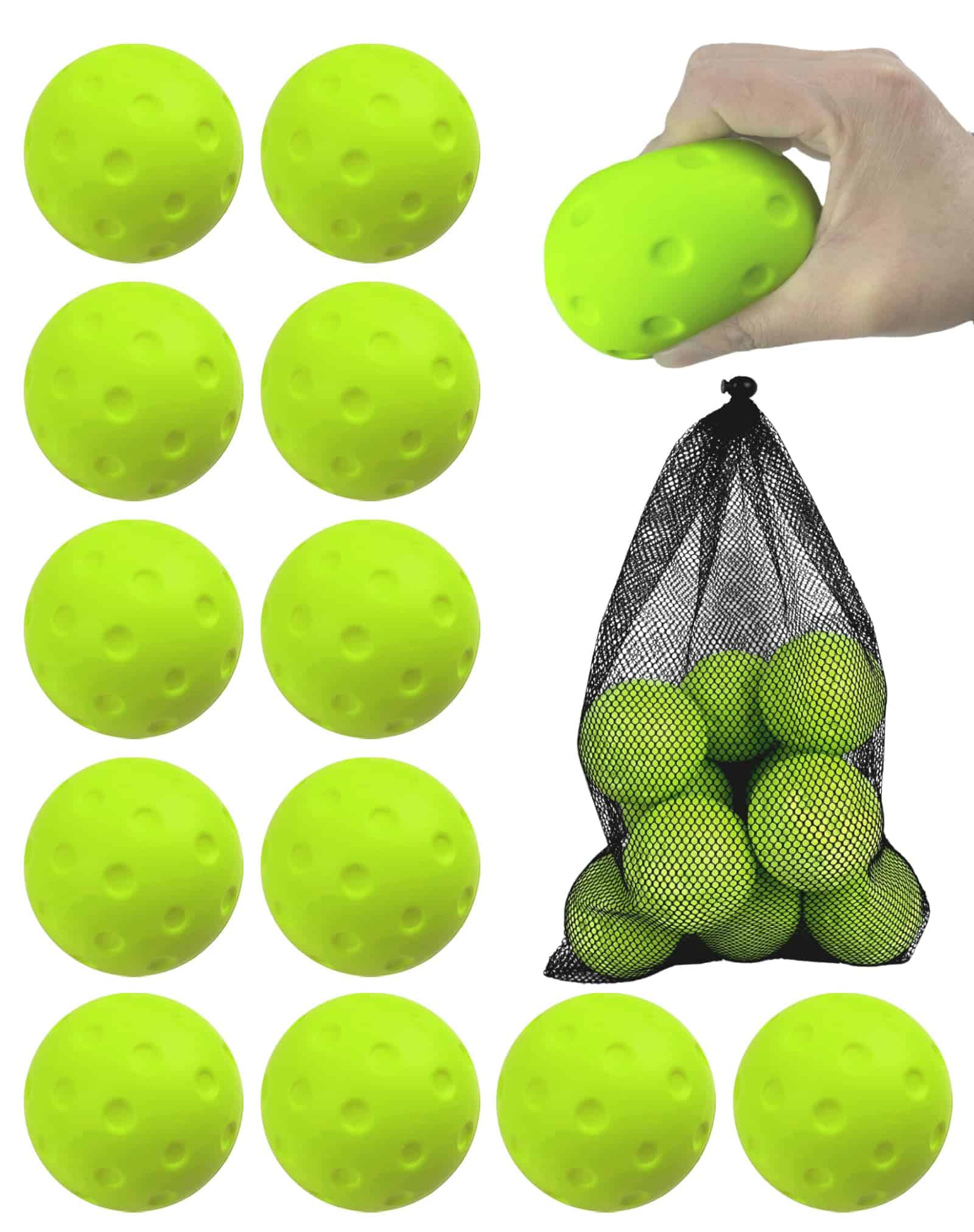 Tarutaru 12 Pack Pelotas de Pickleball de Espuma -