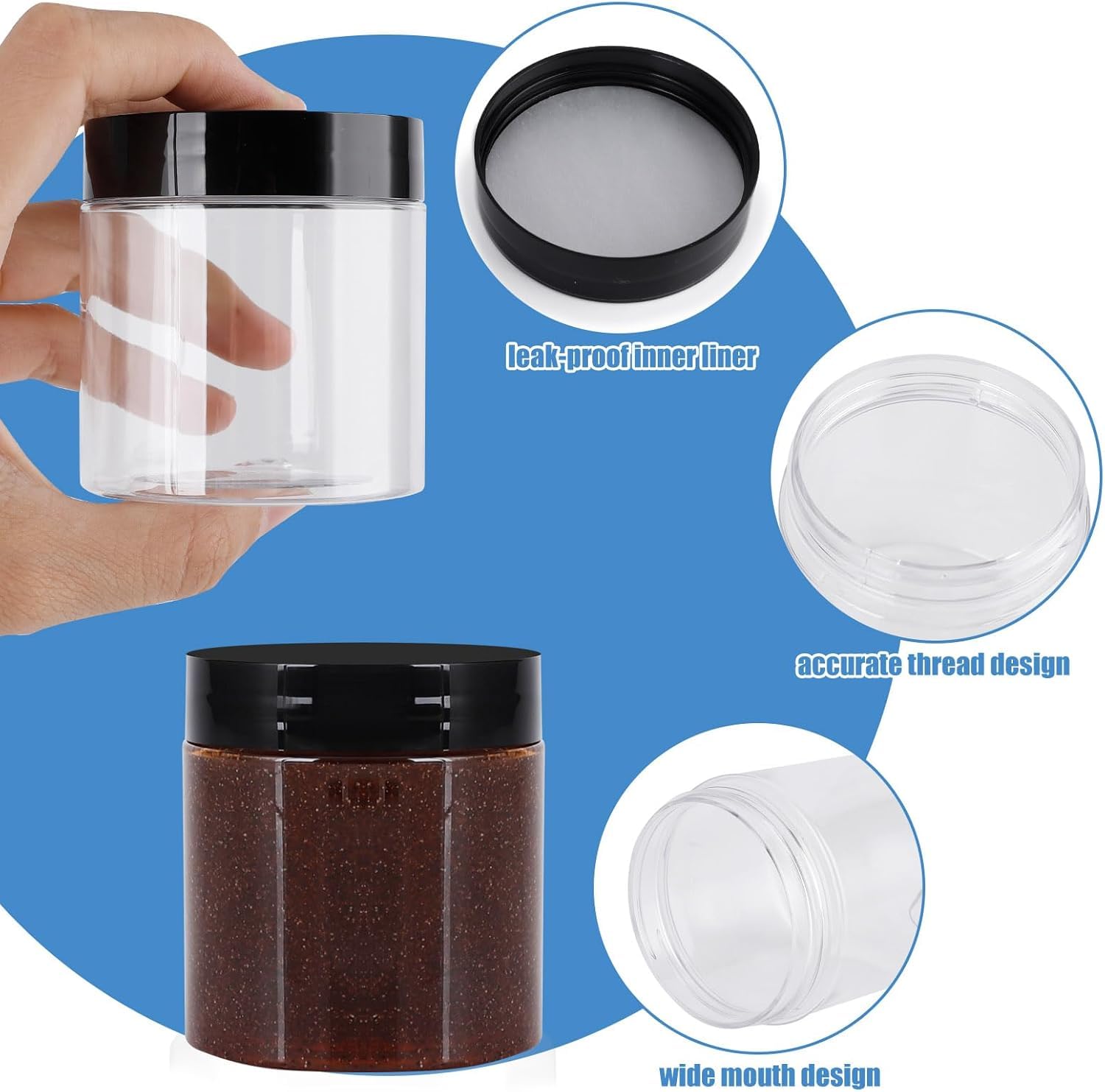 Conjunto de 90 envases de plástico de 4 oz con tapas, OBKJJ - Imagen 7