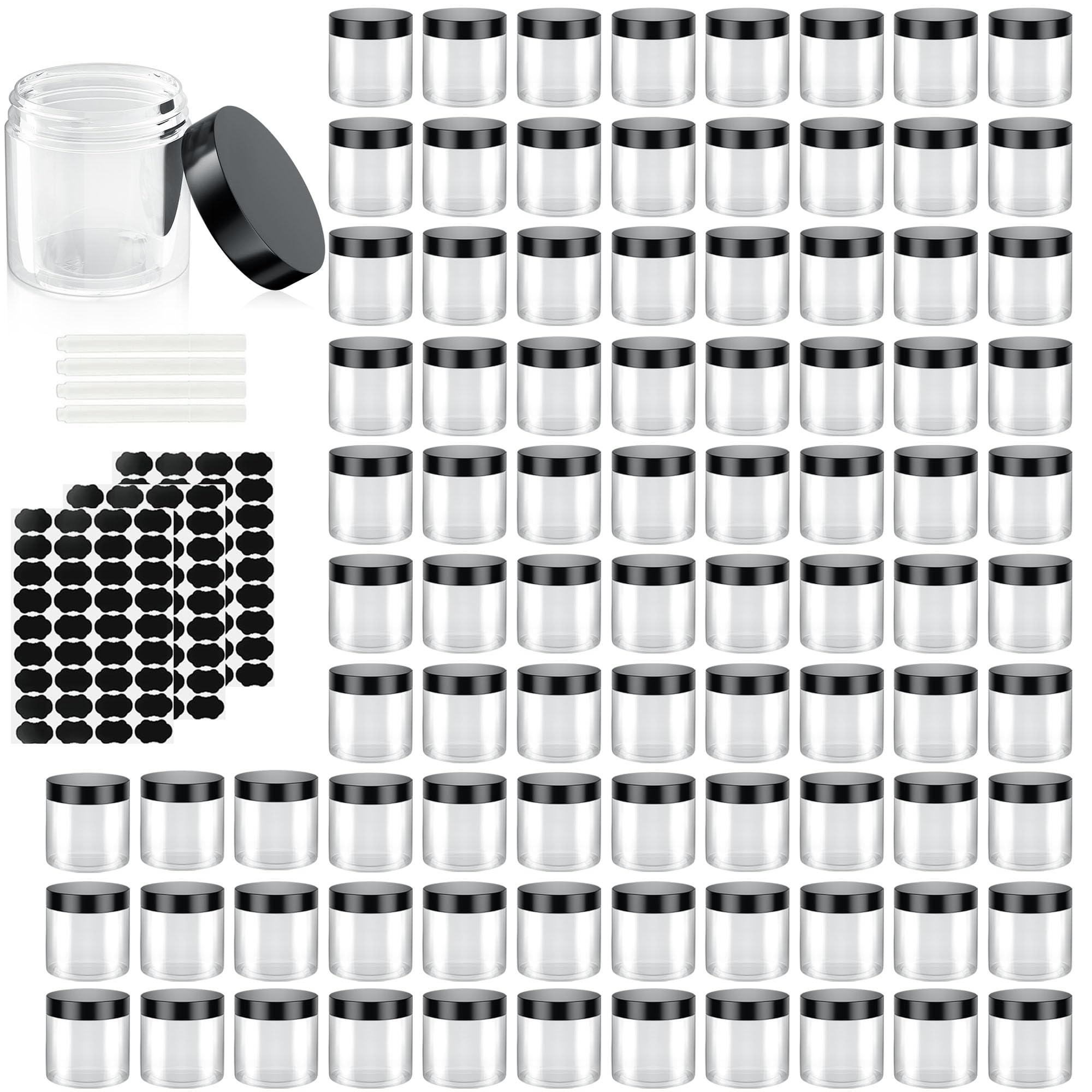 Conjunto de 90 envases de plástico de 4 oz con tapas, OBKJJ