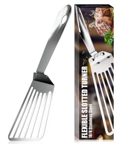 Espátula de pescado de acero inoxidable, girador de pescado