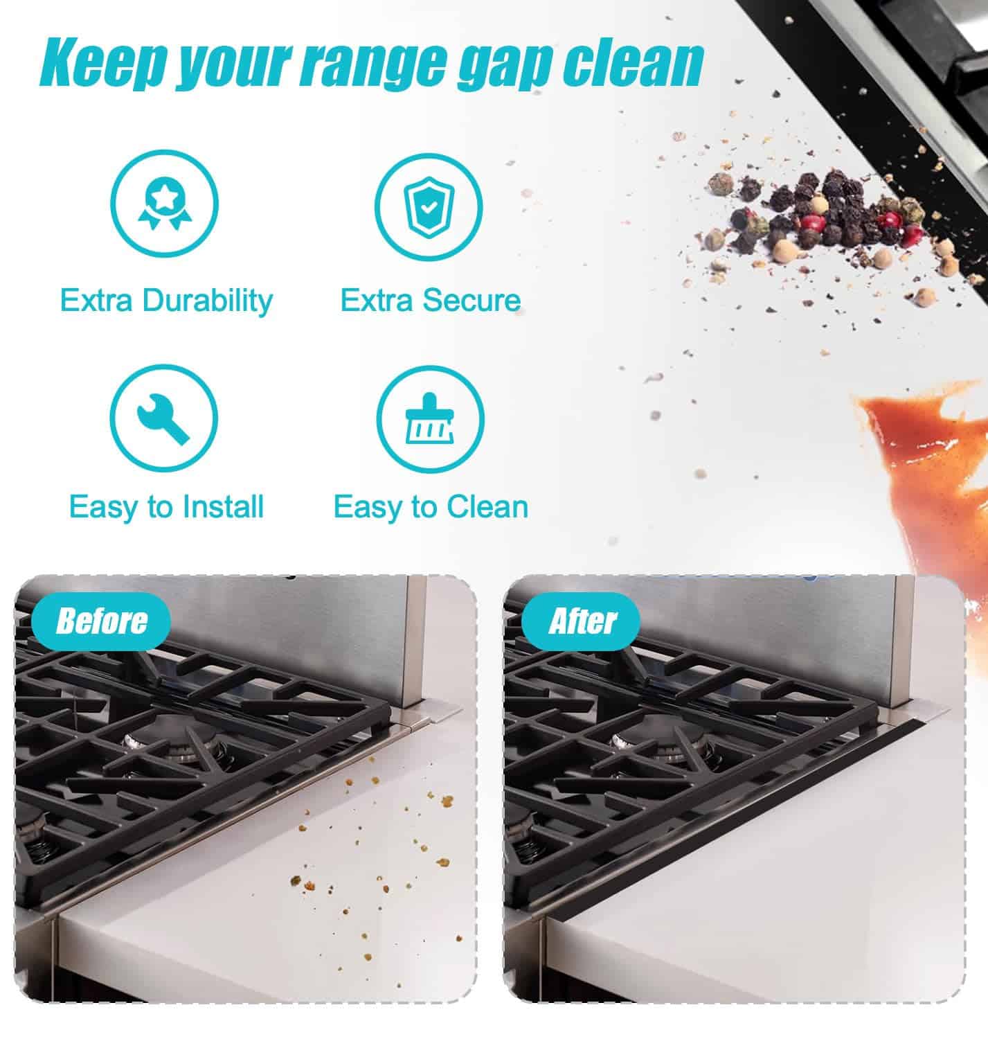 Cubiertas para brechas de estufa de acero inoxidable, - Imagen 7