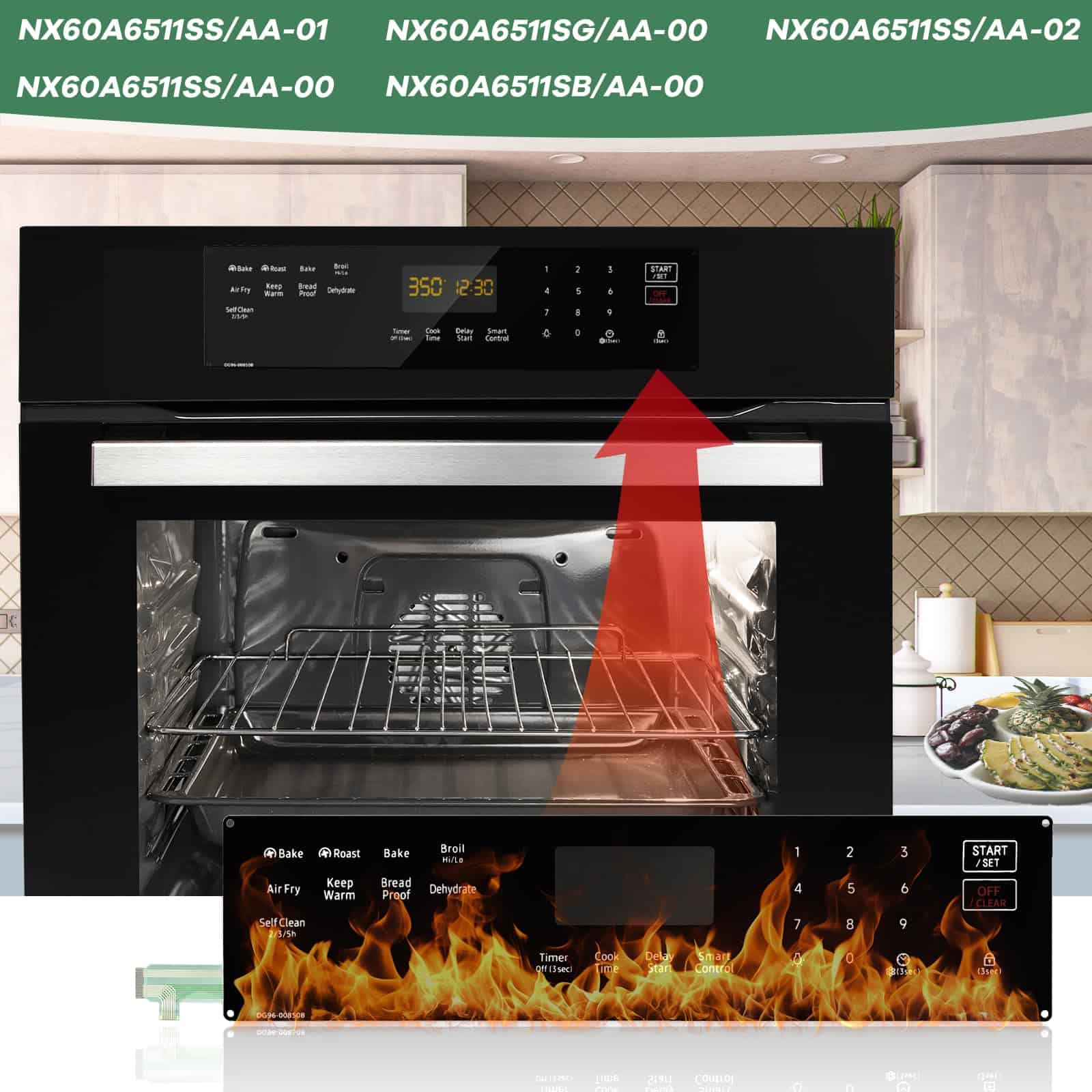 Panel de Control Táctil para Estufa de Gas DG96-00850B, - Imagen 3