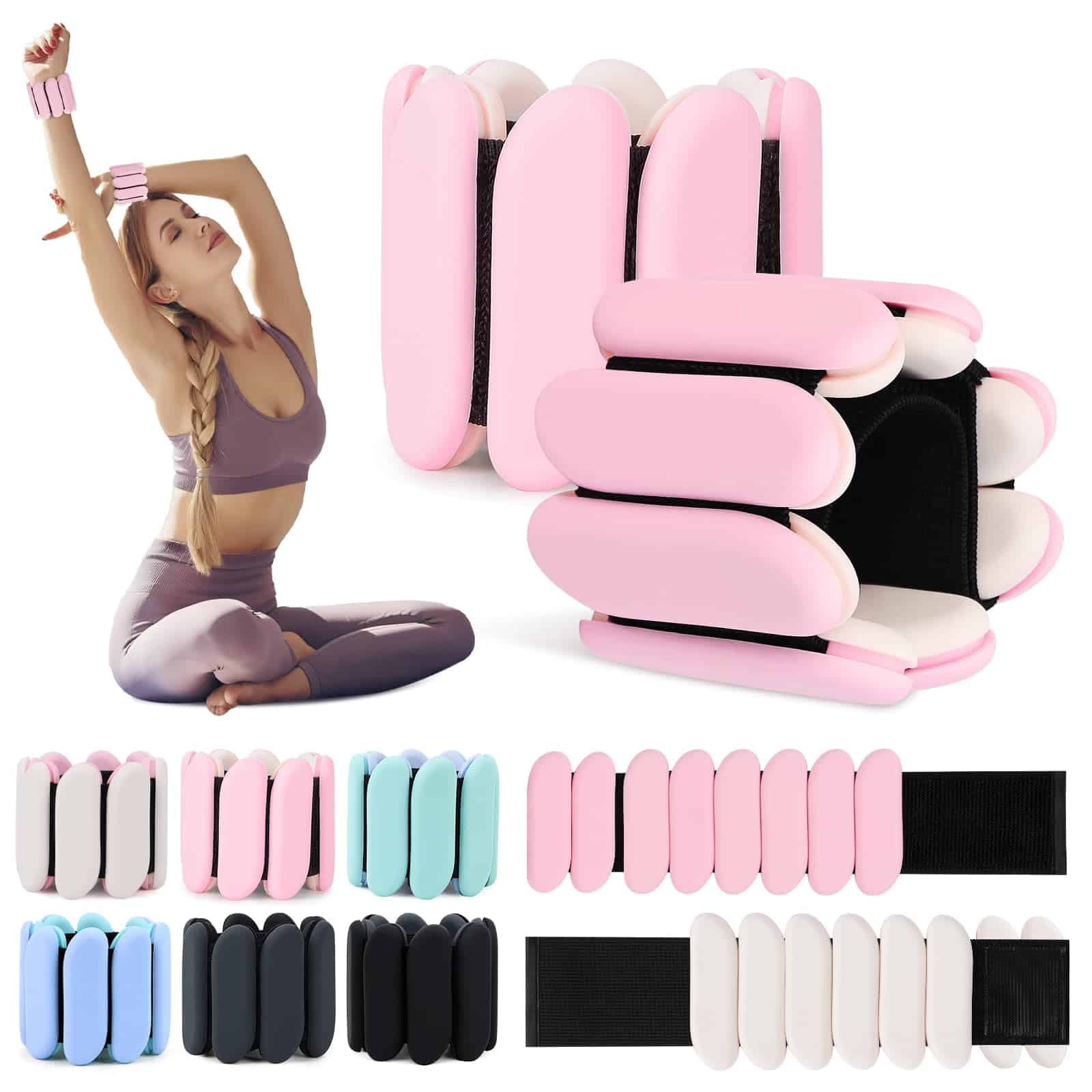 Set de Pesas para Muñecas de 2 (1 lb cada una), Pesas para