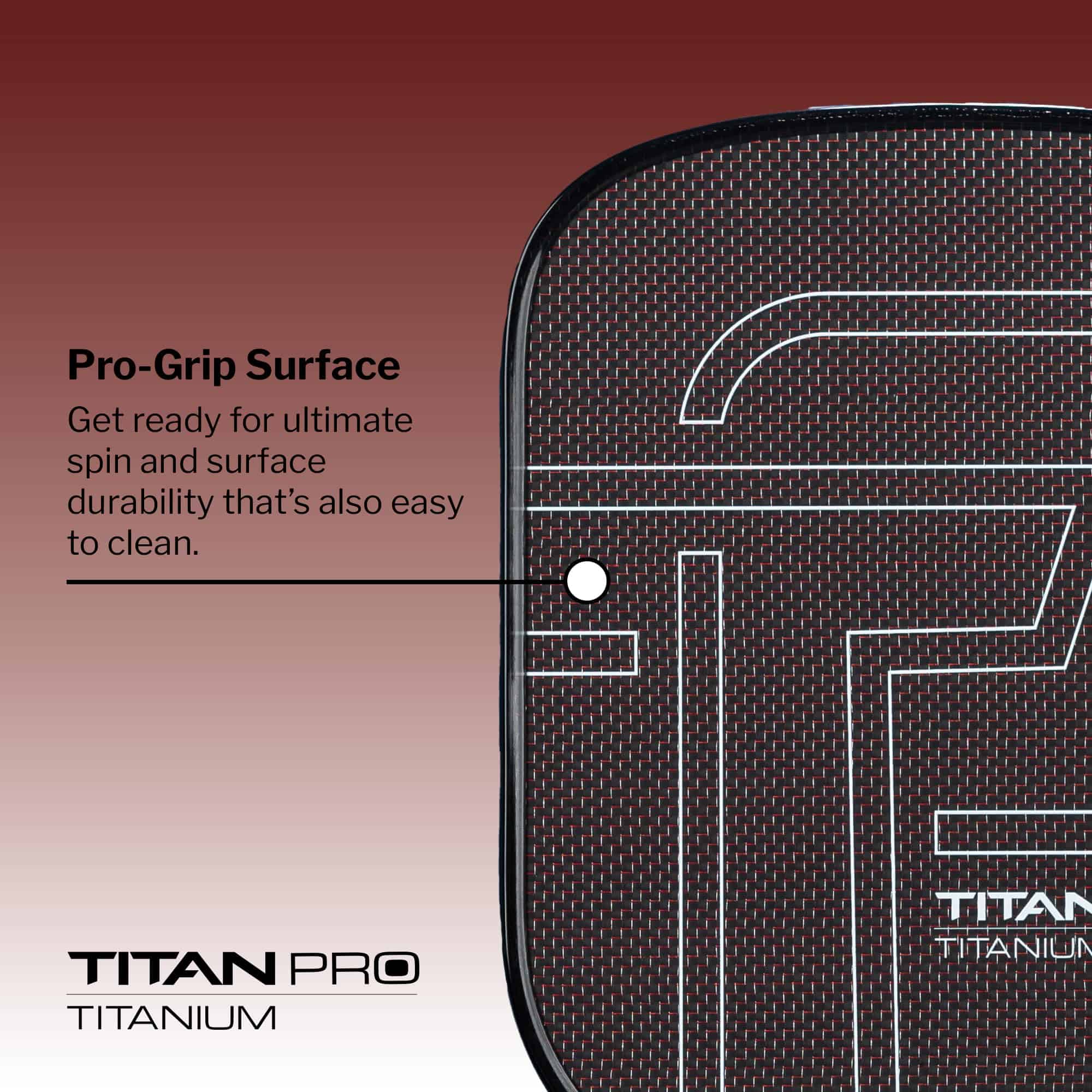 Pala de Pickleball Titan Pro Titanium 14L, Color Granate - Imagen 5