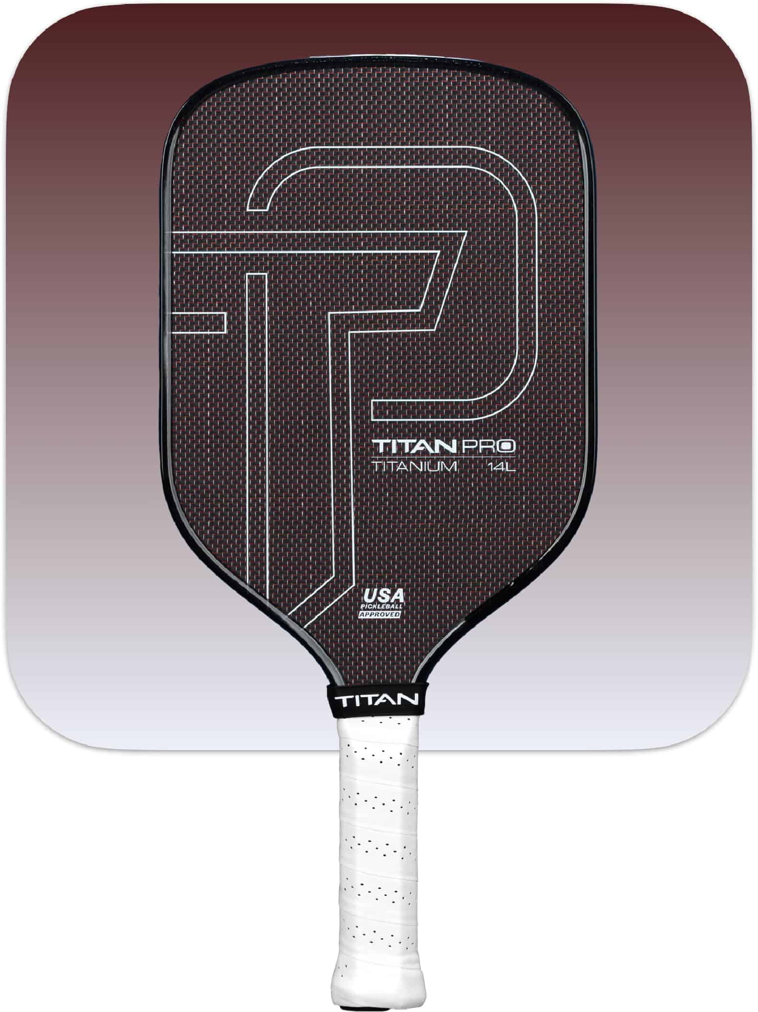Pala de Pickleball Titan Pro Titanium 14L, Color Granate