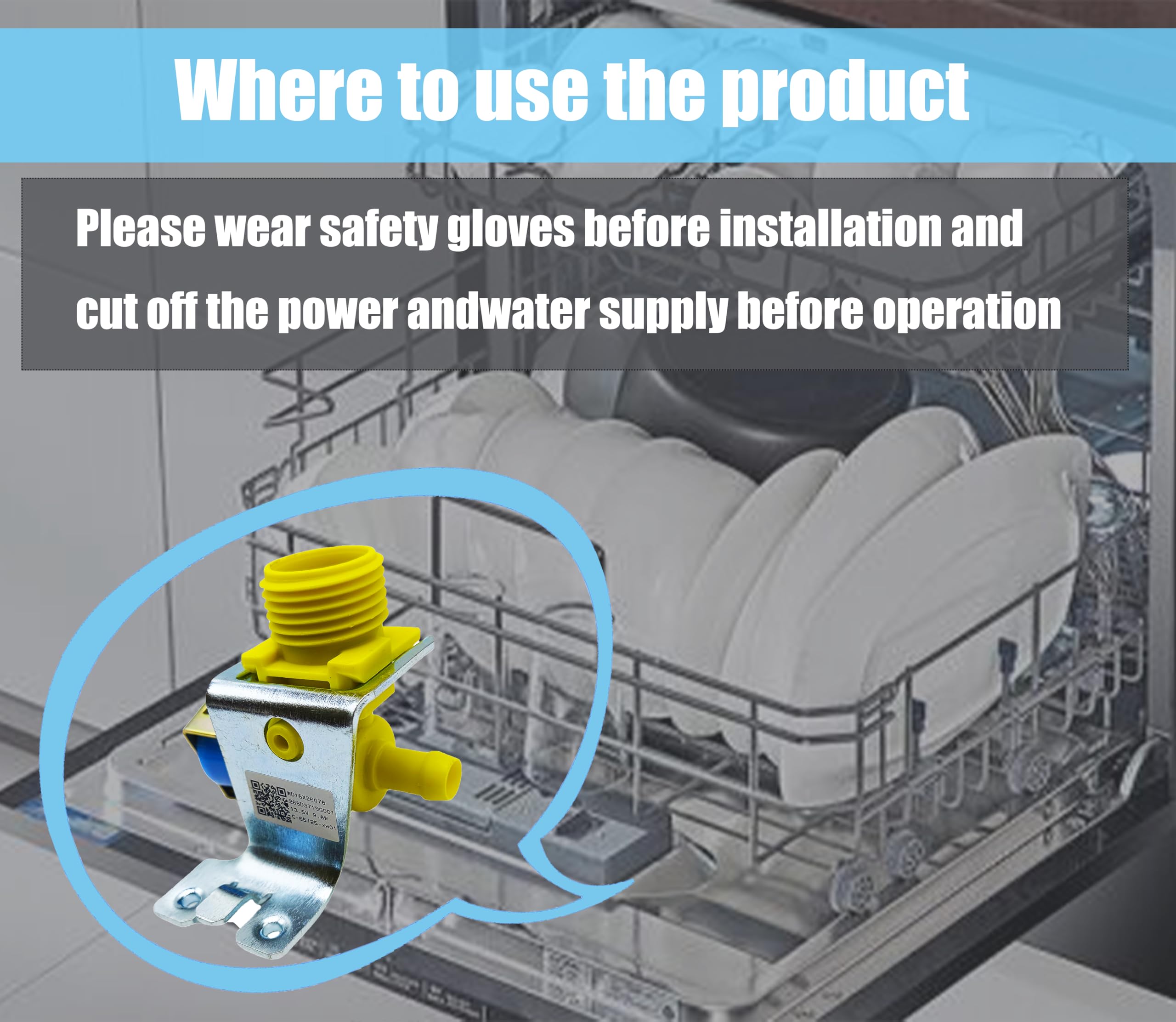 Válvula de Entrada de Agua WD15X26078 Compatible con GE, - Imagen 5