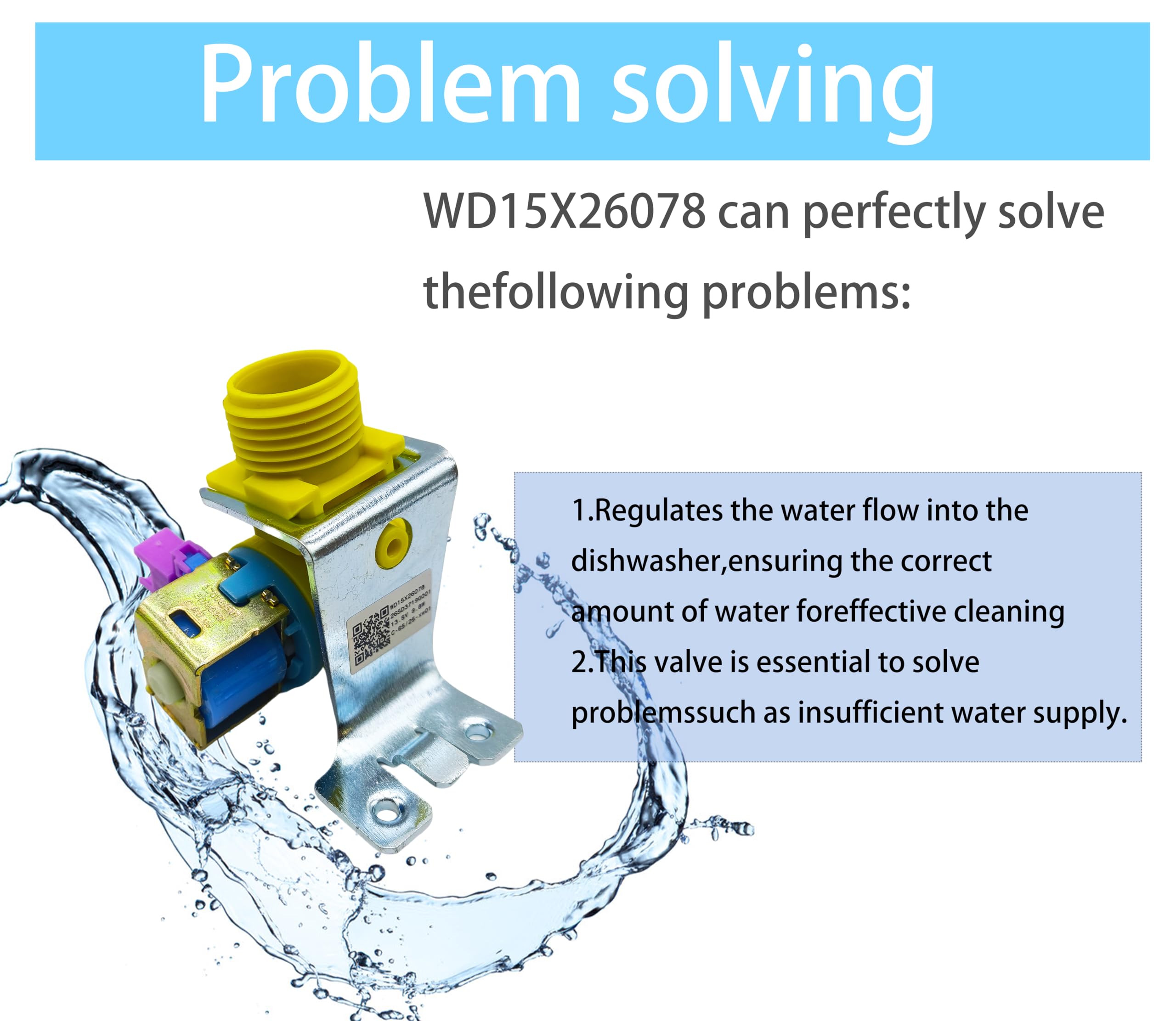 Válvula de Entrada de Agua WD15X26078 Compatible con GE, - Imagen 4