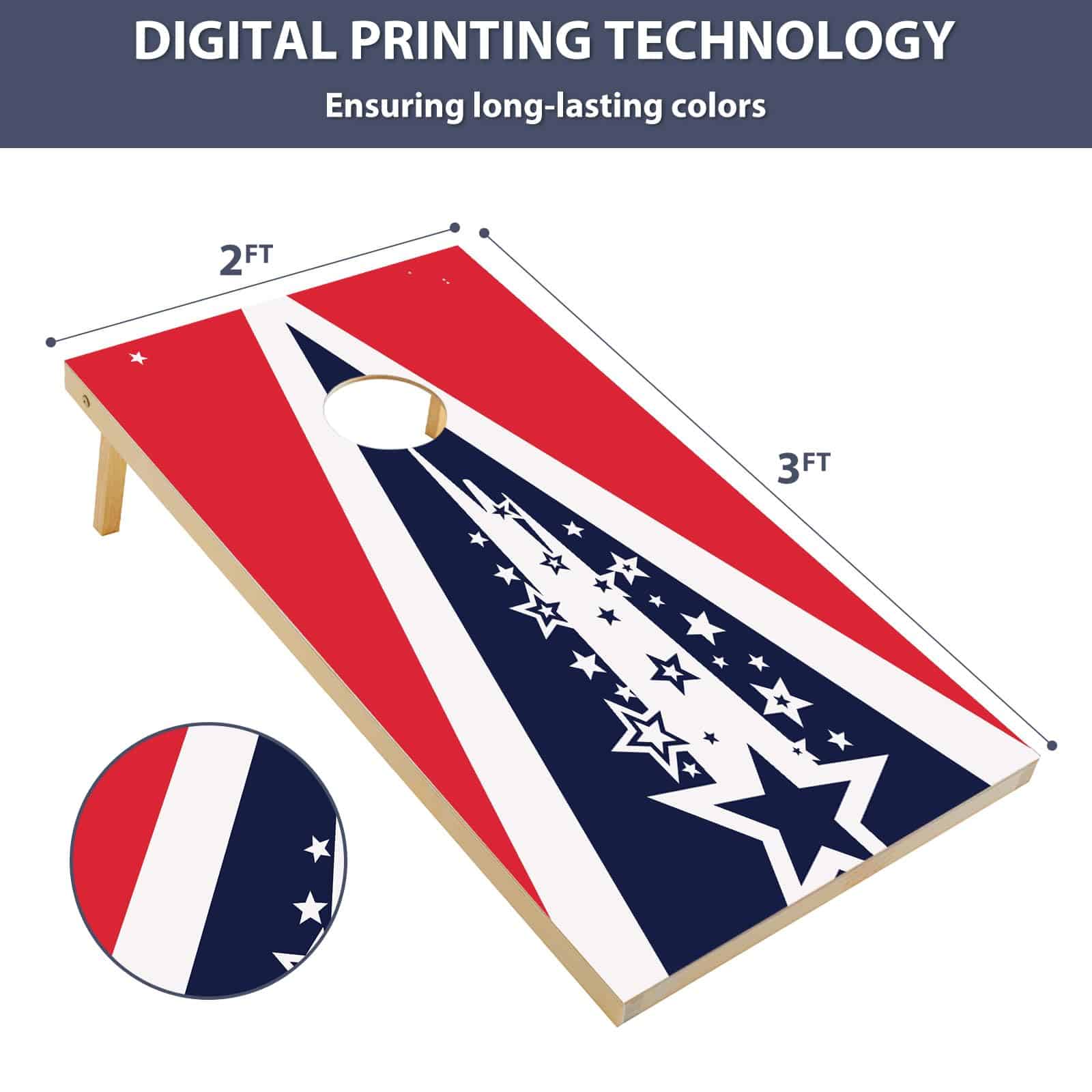 Juego de tablero de maíz portátil SORULLEY, -Rústico 3x2 - Imagen 6
