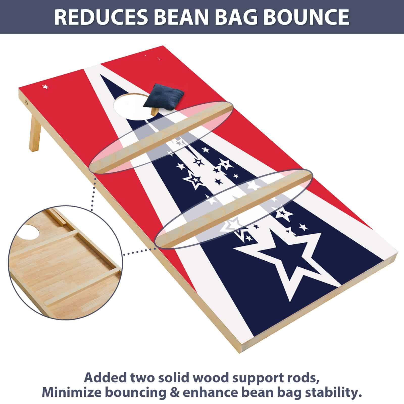 Juego de tablero de maíz portátil SORULLEY, -Rústico 3x2 - Imagen 4