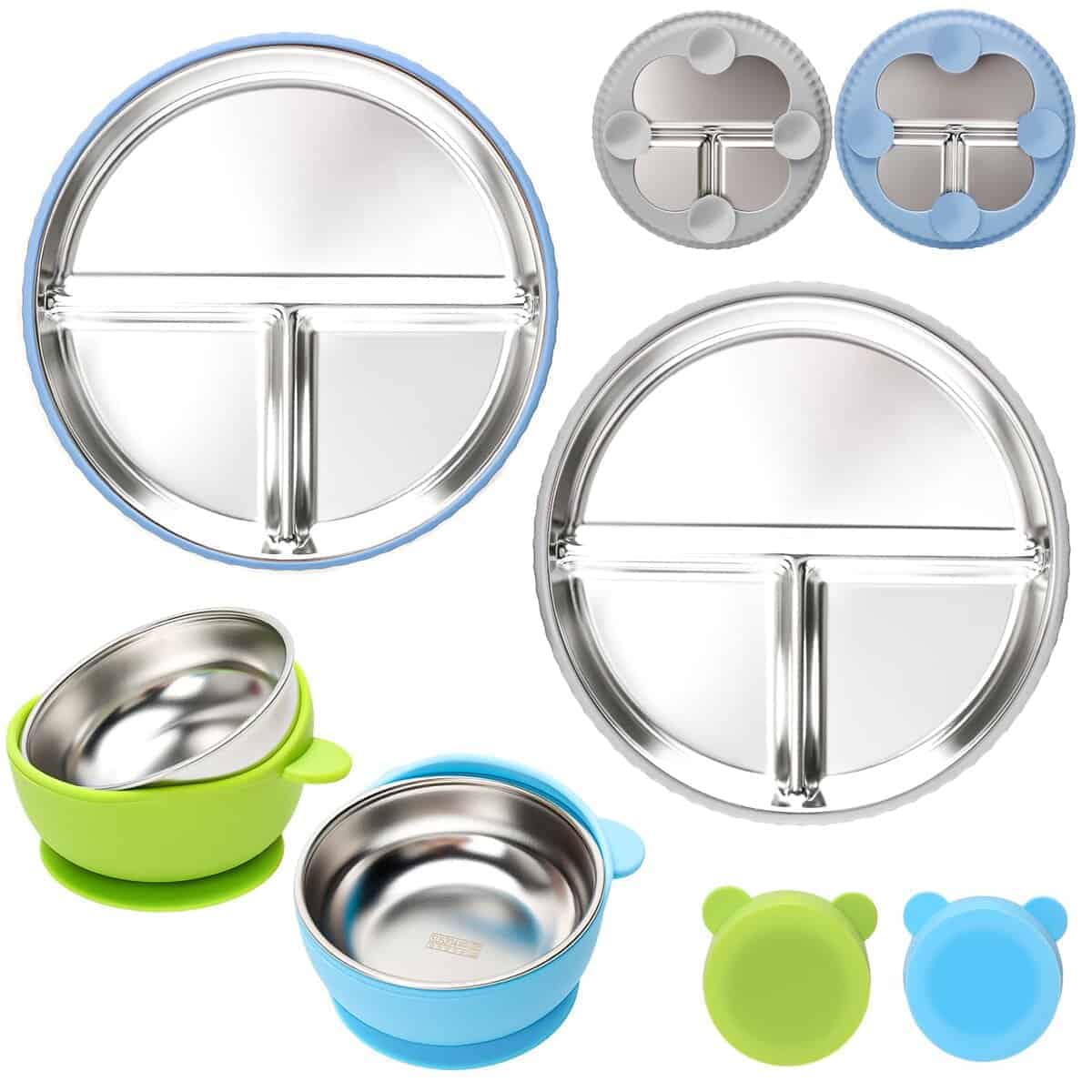 Juego de Platos y Tazones de Acero Inoxidable MISSLILI para