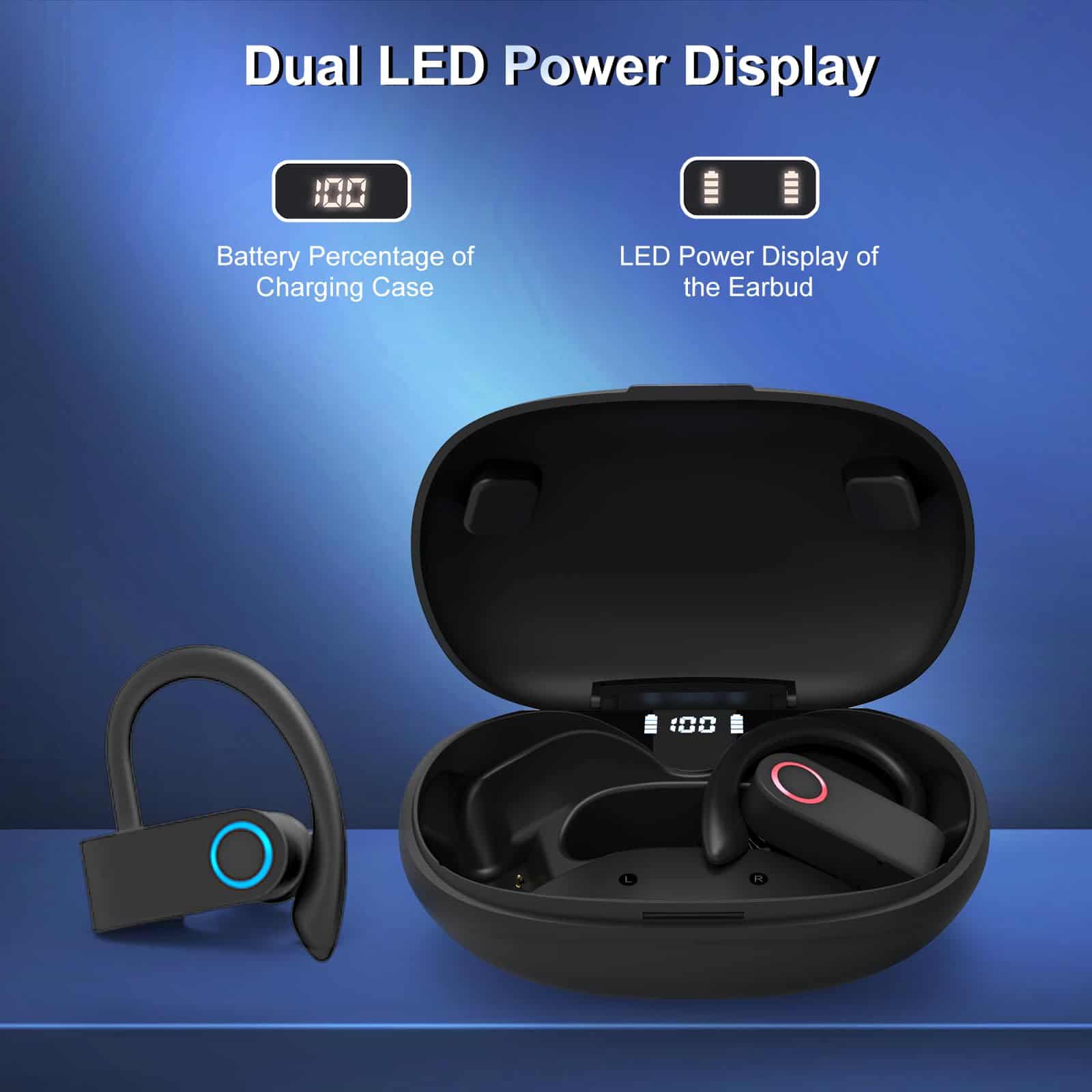 Auriculares inalámbricos, auriculares Bluetooth 32 horas de - Imagen 8